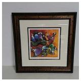 Framed David Schluss "les musicious" print