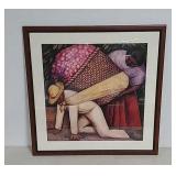 Framed Diego Rivera "the flower carrier" print