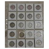 20 silver half dollars
