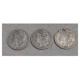 3 Morgan dollars 1884O,1900O,1890O