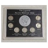 7 Mercury dimes 1918--1945