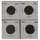 4 shield 2cent pennies