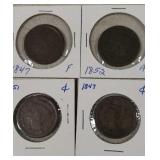 4 large one cent coins