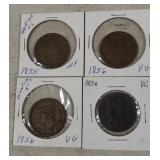 4 large one cent coins