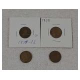 4 Flying Eagle pennies