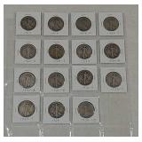 15 walking liberty half dollars