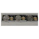 3 Silver Eagle dollars 1991, 1991, 1992