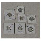 7 Roosevelt dimes 1947--1962
