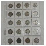 20 Walking Liberty half dollars 1920--1945