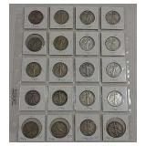 20 Walking Liberty half dollars 1945--1946