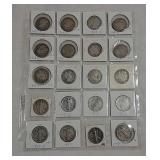 20 Silver half dollars-Barber,Walking liberty