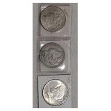 2 Morgan 1884O,1886 & 1 Peace 1923 dollars
