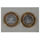 2 Westward Ho 10 dollar gaming tokens