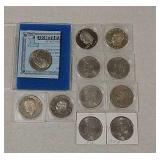 11 Eisenhower dollars 1971--1977