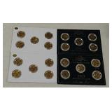 Gold colored state quarter collections 2001 & 2003