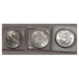 2 Morgan 1887,1921 & Peace 1923 dollars
