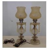 2 table lamps w/ prisms