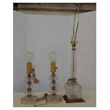 3 Crystal looking table lamps