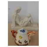 Haeger mother & child and Native American teapot