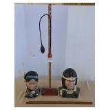 Dress measurer, Native American statuettes