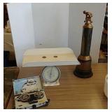 Baby scale, transistor recorder, & trophy