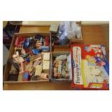 Doll furniture, dolls, tea set, games and more