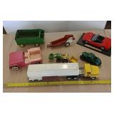 Toy trucks and cars
