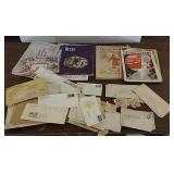 Postage stamps, postcards, paper memorabilia