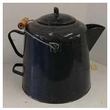 Blue cowboy coffee pot