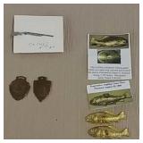 Progressive Angling Game, tie clip, & State w