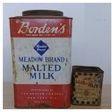 Bordens & Acme advertising tins