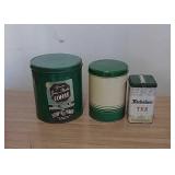 2 advertising tins and 1 other