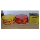 3 advertising tins