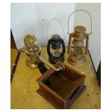 Oil lamps, talking machine, gumball machine part