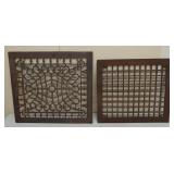 2 cast iron vent covers