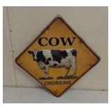 SST embossed cow crossing sign