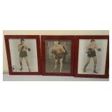 3 framed boxing pictures