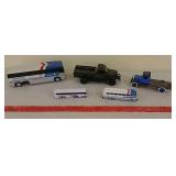 Die-cast toy trucks and more