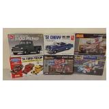 6 model car kits (3 unopened 3 opened)