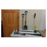 Hand saws, shovel, bolt cutters, and more.