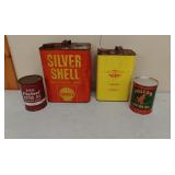 Advertising motor oil cans