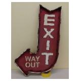 SST Exit Way Out arrow embossed sign