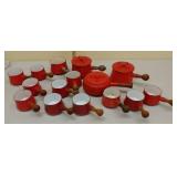 Dansk pots and lids (red)