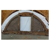 Architectual wooden window arch w/ lattice work