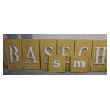 Letters on wooden plaques