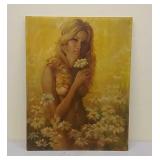 Frank Tauriello Lady w/ Daisy oil on canvas