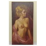 Leo Jansen Purple draped Lady oil on canvas