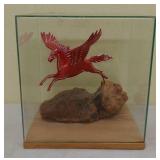Pegasus mounted on Cypress root display in case