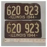 1944 nonmetal Illinois license plate War era