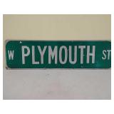 DS W PLYMOUTH ST road sign metal